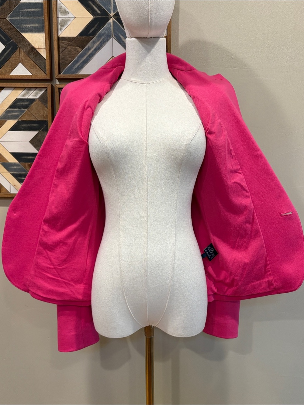 Vintage Ralph Lauren Sport Bright Pink Cotton Blazer Jacket with Crest 4 *As-Is* - Picture 8 of 16